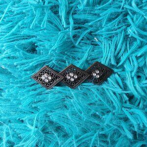 Vintage metal and rhinestone hair clip barrette